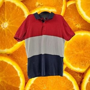Forever 21 Red‎ White and Blue Polo Size XL